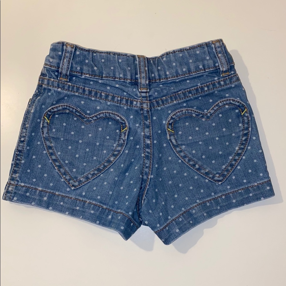 Mini Boden jeans shorts with white polka dots - Picture 2 of 4